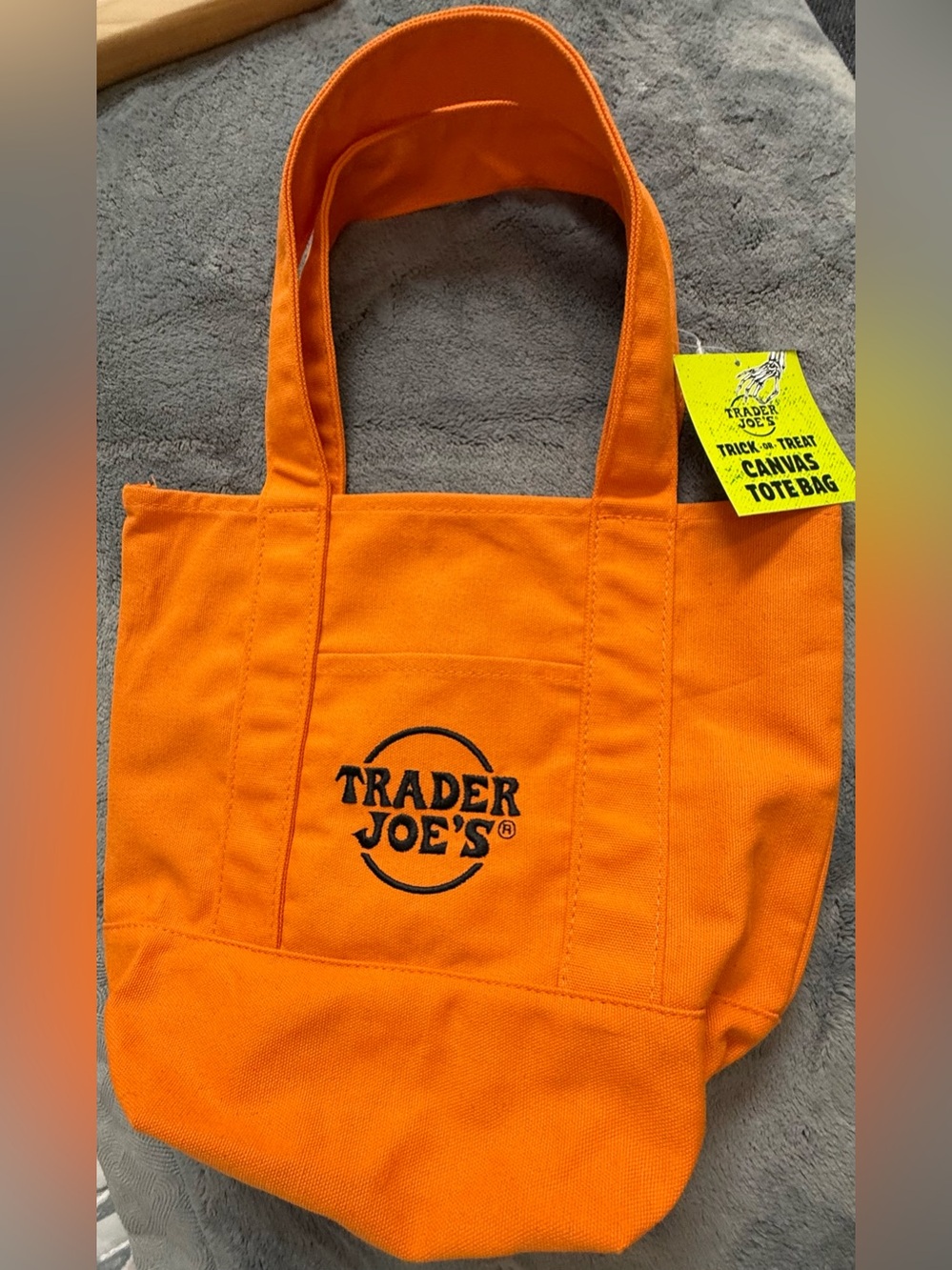 Trader Joe's Orange Canvas Tote Bag